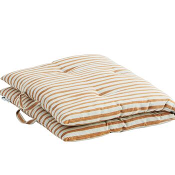 Candy Stripe Chair Mattress In Off White And Honey, 3 of 3