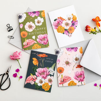 Floral Brights Pink Botanical Card, 3 of 3