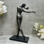 Black Sculpted Dancer Figurine – 29cm Dancing Ornament, thumbnail 4 of 12