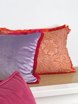 Lilac/Pink Velvet Tassel 13' x 18' Cushion Cover, 8 of 10