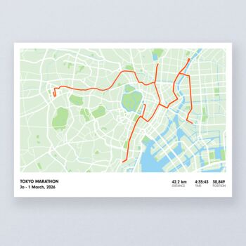 Tokyo Personalised Marathon Map Print, 5 of 7