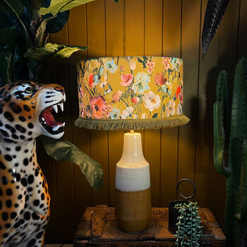 Plum Pudding Hazy Meadow Lampshade With Pumpkin Lining, 5 of 11