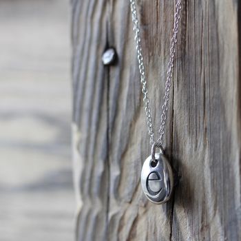 Initial Letter Pebble Necklace, 3 of 6