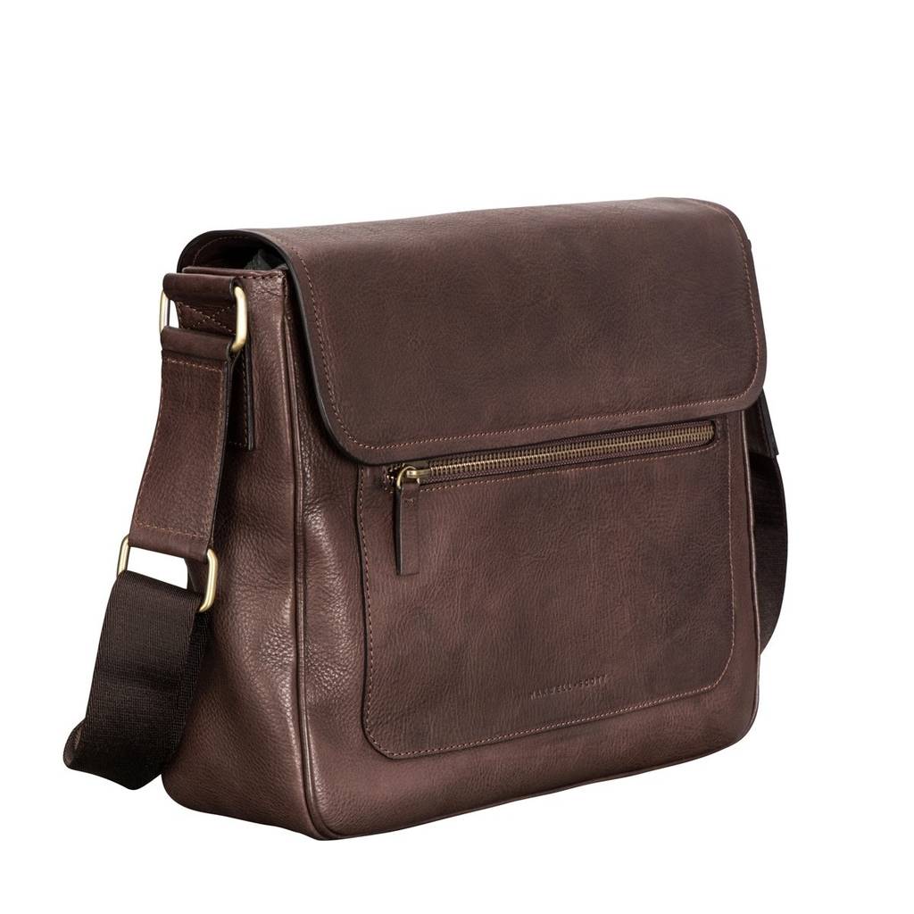 Personalised Leather Laptop Shoulder Bag 'Livorno' By Maxwell Scott ...