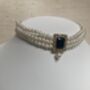 Black 18 K Gold Plated Pearl Indian Choker Set, thumbnail 3 of 10