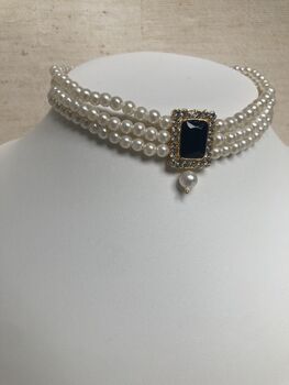 Black 18 K Gold Plated Pearl Indian Choker Set, 3 of 10