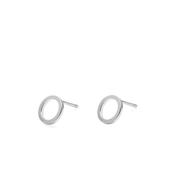 Sterling Silver Circle Stud Earrings, 2 of 6