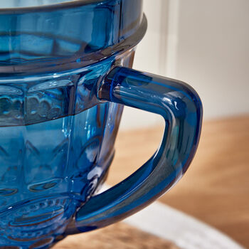 Luxury Sapphire Blue Glass Serving Pitcher, 5 of 6