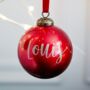 Metallic Red Glass Personalised Bauble, thumbnail 1 of 4