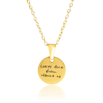 Personalised Handwriting Disc Necklace, 2 of 5