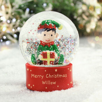 Personalised Christmas Elf Snow Globe, 2 of 5