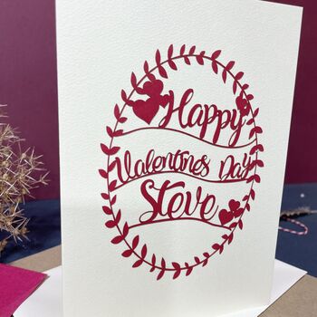 Personalised Papercut Valentines Card, 9 of 9
