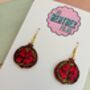 Pomegranate Glitter Earrings / Deep Red Botanical Gift / Exotic Holiday Accessory, thumbnail 5 of 5