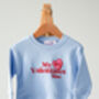 My First Valentines Embroidered Personalised Love Heart Sweatshirt Jumper, thumbnail 4 of 7