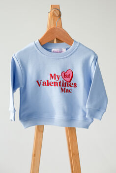 My First Valentines Embroidered Personalised Love Heart Sweatshirt Jumper, 4 of 7