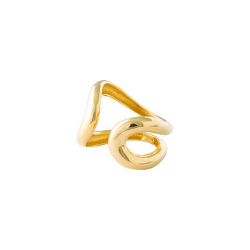 Chunky Double Loop Ring In Gold Plate Or Silver, 4 of 6