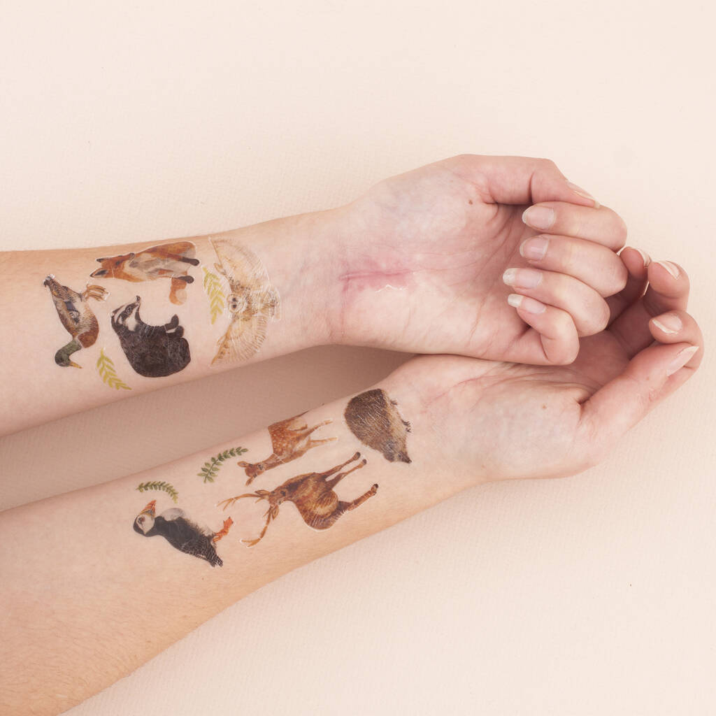 British Wildlife Temporary Tattoo Pack By Little Paisley Designs |  