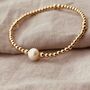 18ct Gold Plated Bead And Freshwater Pearl Bracelet, thumbnail 2 of 3