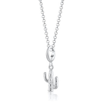 Cactus Charm Necklace, Sterling Silver Or Gold Plated, 6 of 7