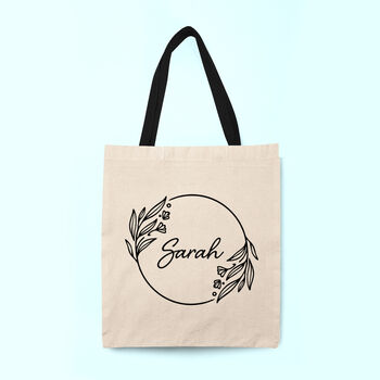 Personalised Wreath Tote Bag, 3 of 12