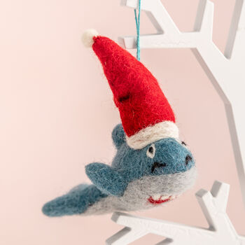 Personalised Felt Shark Christmas Tree Decoration, 2 of 5
