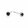 Sterling Silver Onyx Micro Stud Earrings – 3mm, thumbnail 3 of 4