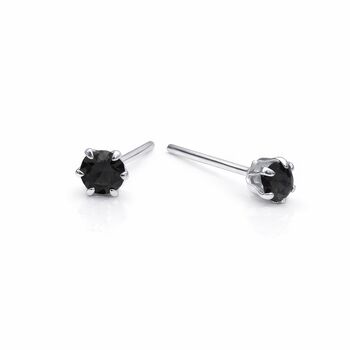 Sterling Silver Onyx Micro Stud Earrings – 3mm, 3 of 4