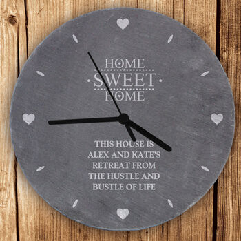 Personalised Home Sweet Home Slate Clock, 3 of 3