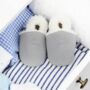 Dotty Fish Grey Soft Suede Baby And Toddler Slippers With Fleece Lining, thumbnail 1 of 9