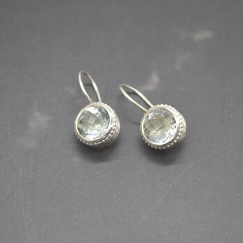 Green Amethyst Silver Earrings: February Birthstone, 10 of 10