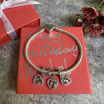 16th Birthday Charm Personalised Silver Bracelet Gift, 8 of 8