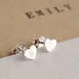 Personalised Initial Silver Heart Earrings, thumbnail 1 of 2