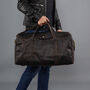 Genuine Leather Holdall With Stitched Detail, thumbnail 3 of 12