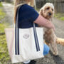Personalised Varsity Dog Lover Organic Tote Bag, thumbnail 1 of 12