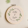 Leafy Border Linen 4th Anniversary Hoop, thumbnail 1 of 2