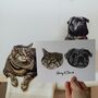 Personalised Cat And Dog Face Portrait Print, thumbnail 1 of 10
