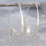 Ribbon Hoop Rose/Gold Plated Silver Earrings, thumbnail 4 of 5