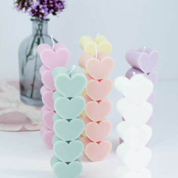 Heart Shaped Pillar Candle In Choice Of Colours, 6 of 6