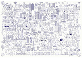 London Landmarks Illustrated Map Screen Print, 2 of 4