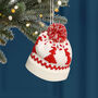 Two Mini Knitted Hat Christmas Tree Decorations, thumbnail 3 of 6