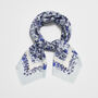 Blue Ditsy Folk Square Scarf, thumbnail 4 of 8