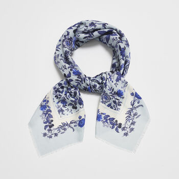 Blue Ditsy Folk Square Scarf, 4 of 8