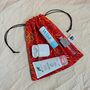 Red Confetti Sprinkles Cotton Drawstring Gift Pouch Bag, thumbnail 3 of 4
