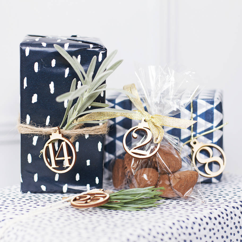 Wooden Christmas Advent Calendar Gift Tags By Clouds And Currents 
