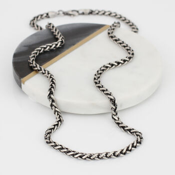 Heavy Sterling Silver Detailed Chain Necklace, 2 of 5