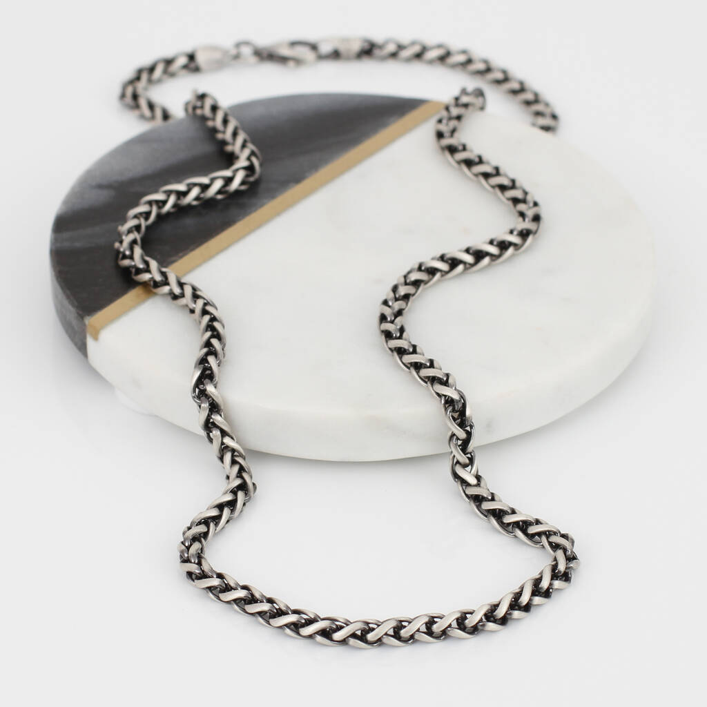 Heavy Sterling Silver Detailed Chain Necklace By Hurleyburley man ...