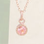Pink Tourmaline Rose Gold Plated Birthstone Necklace, thumbnail 1 of 5
