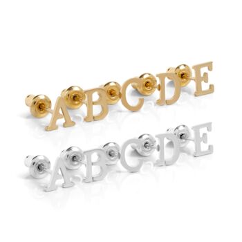 Big Letter Alphabet Earrings Gold Or Silver Plated, 8 of 12