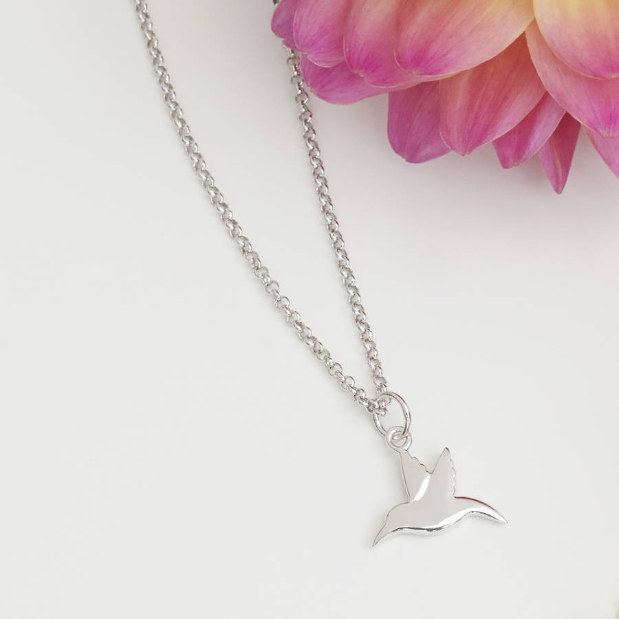 Hummingbird Necklace In Silver Or Gold/Rose Vermeil By Muru ...
