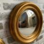 34cm Gold Convex Wall Mirror Porthole Fisheye Design, thumbnail 1 of 6